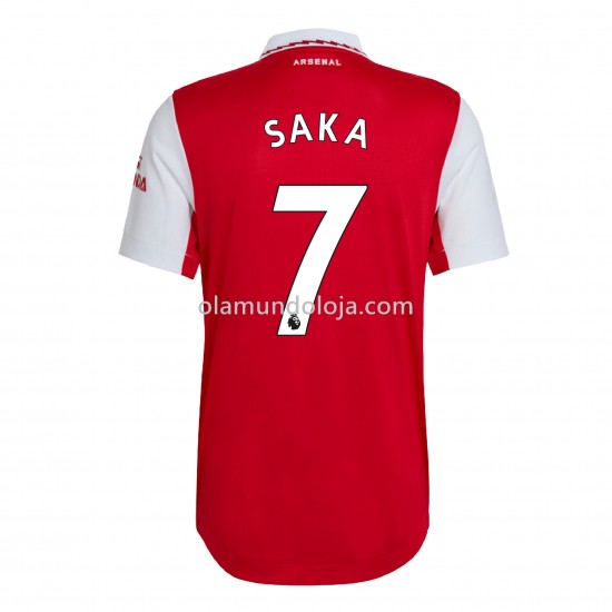 Camisola Arsenal Saka 7 Equipamento Primeiro 2022-2023 Manga Corta
